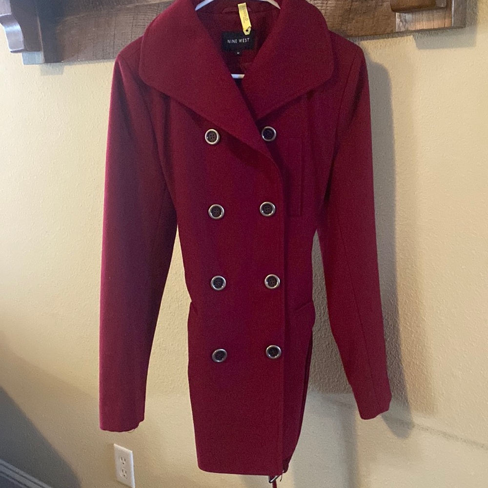 Nine West coat. Size Medium. Dark Maroon